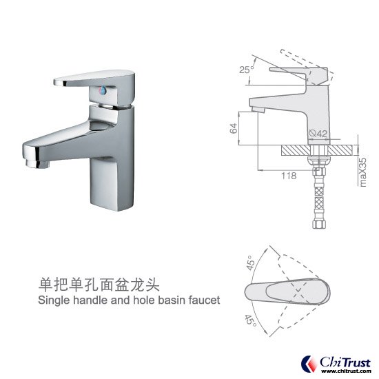 Single handle  basin faucet  CT-FS-12172